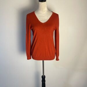 Women's V-Neck Sweater - Orange